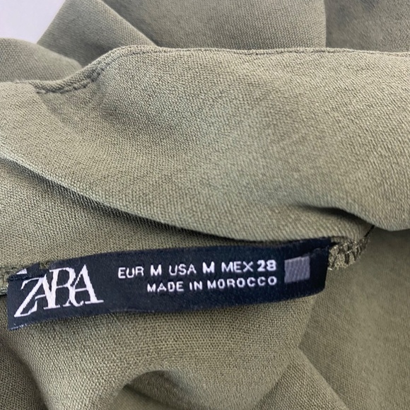 ZARA Asymmetric Draped One Shoulder Top in Light Khaki / Dusty Green Size M - Picture 4 of 4